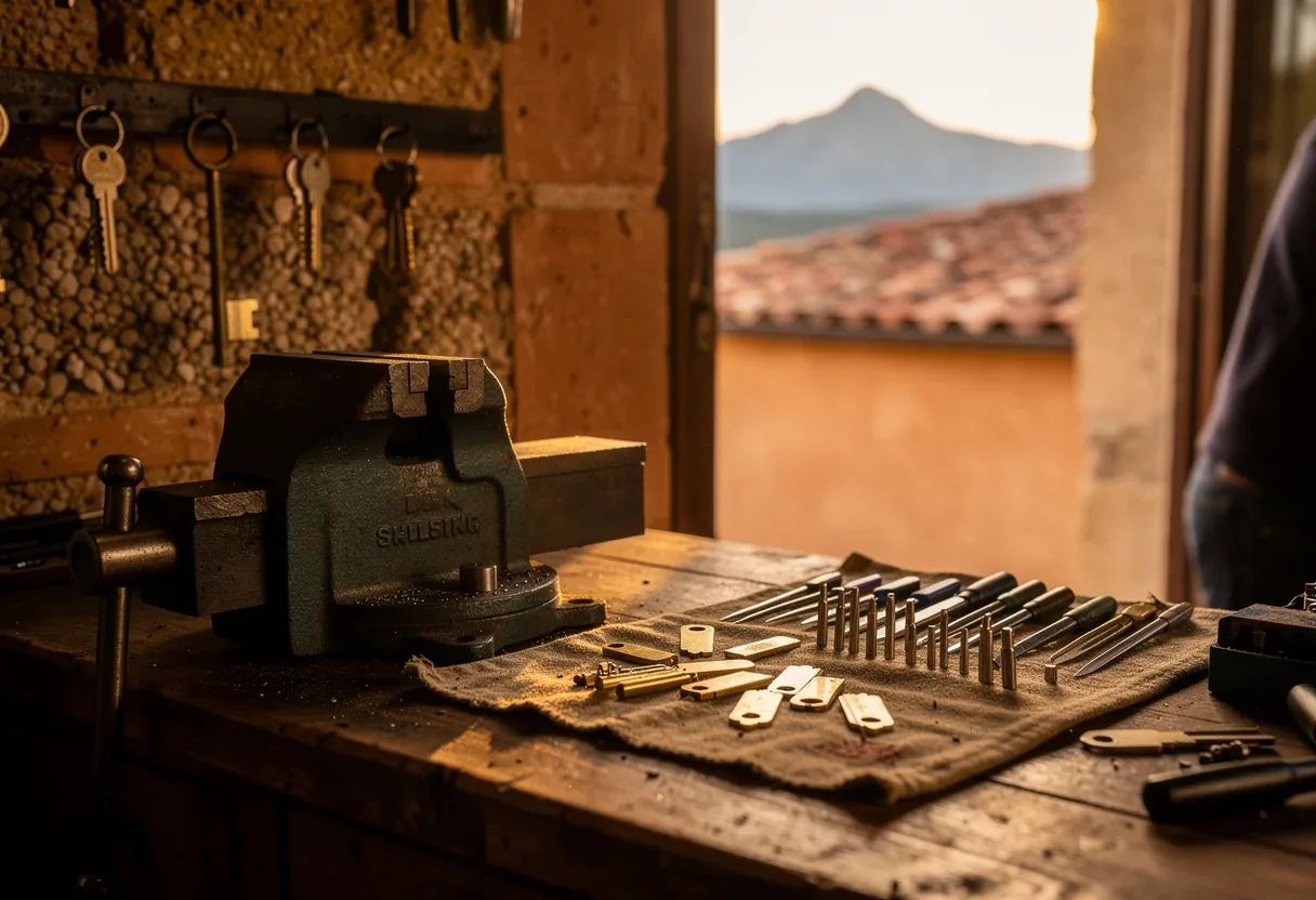 L'établi de l'atelier du serrurier de Canohès